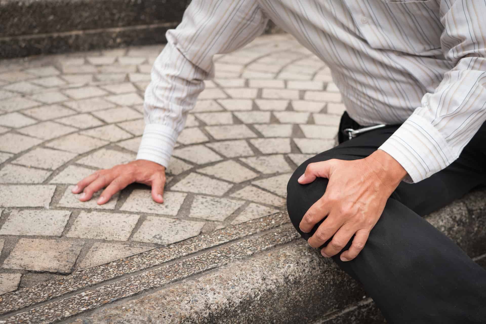 man falling down, senior accident