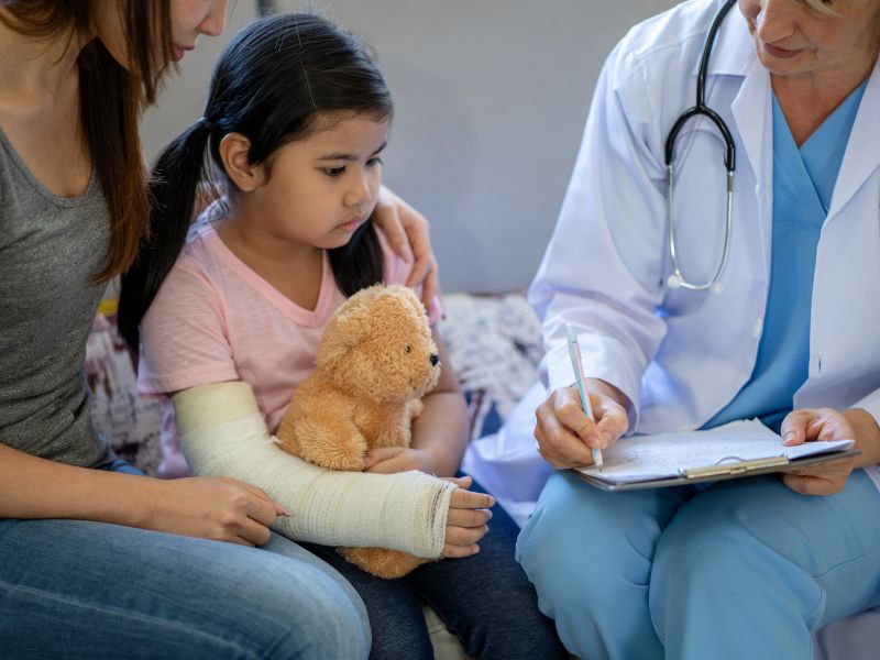 child at a doctors appointment