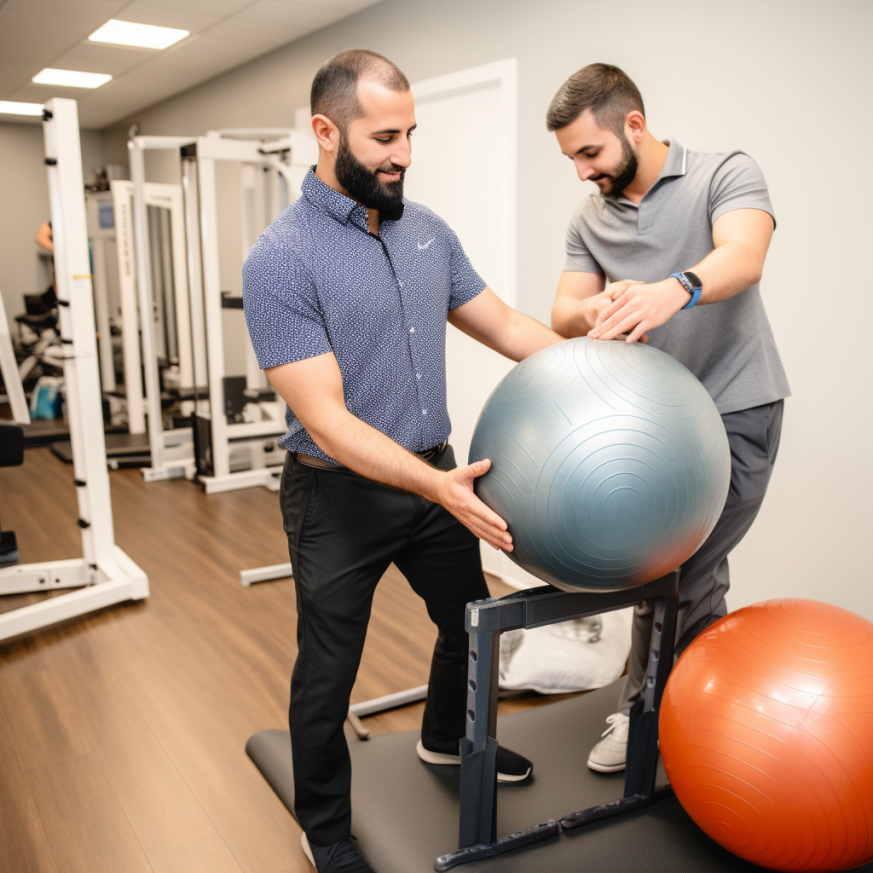 An upbeat man in Spartanburg undergoes physical therapy as part of his recovery from an injury