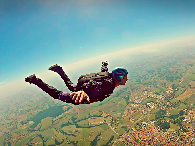 Man skydiving