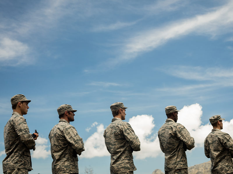 Airmen standing in in formation 