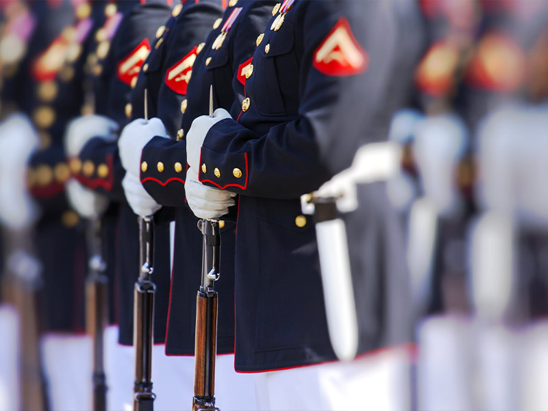 marines standing in formation 