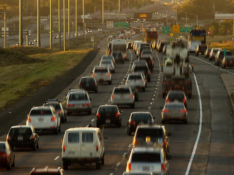 heavy traffic on a highway