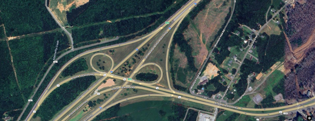 An overview image of a map of I-85