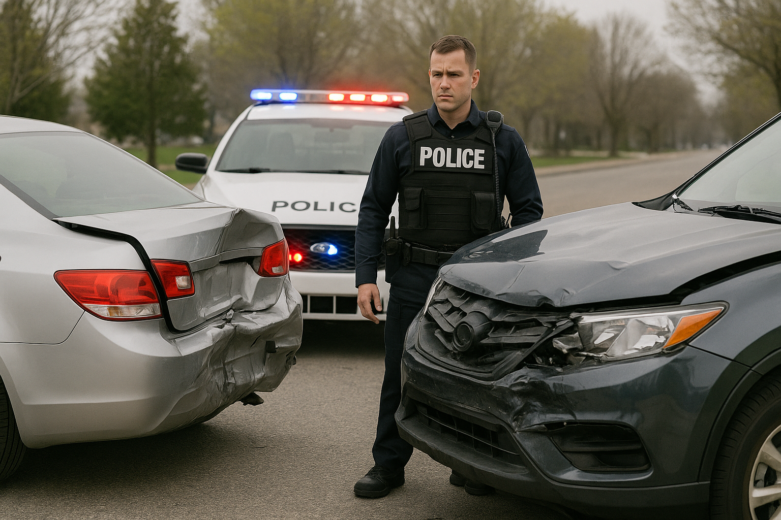 a cope responds to a crash 