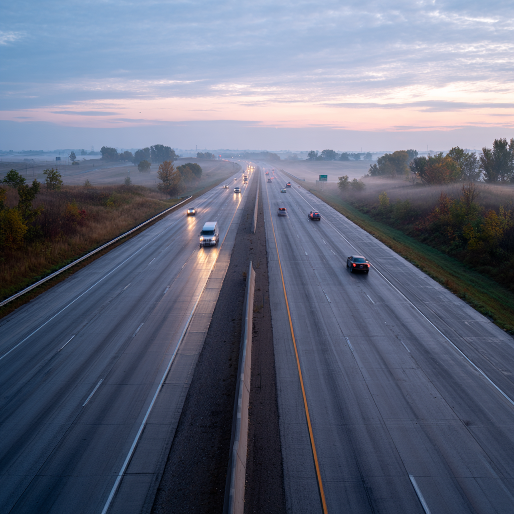 bird's eye view of a large interstate